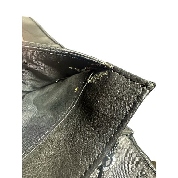 Canyon Outback Black Leather Envelope Clutch Bag Foldover Slim Purse wallet - Picture 8 of 11